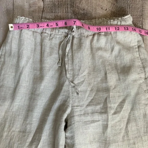 J Crew Soleil Linen Pull On Drawstring Waist Pant Flax SZ XS - Picture 12 of 14